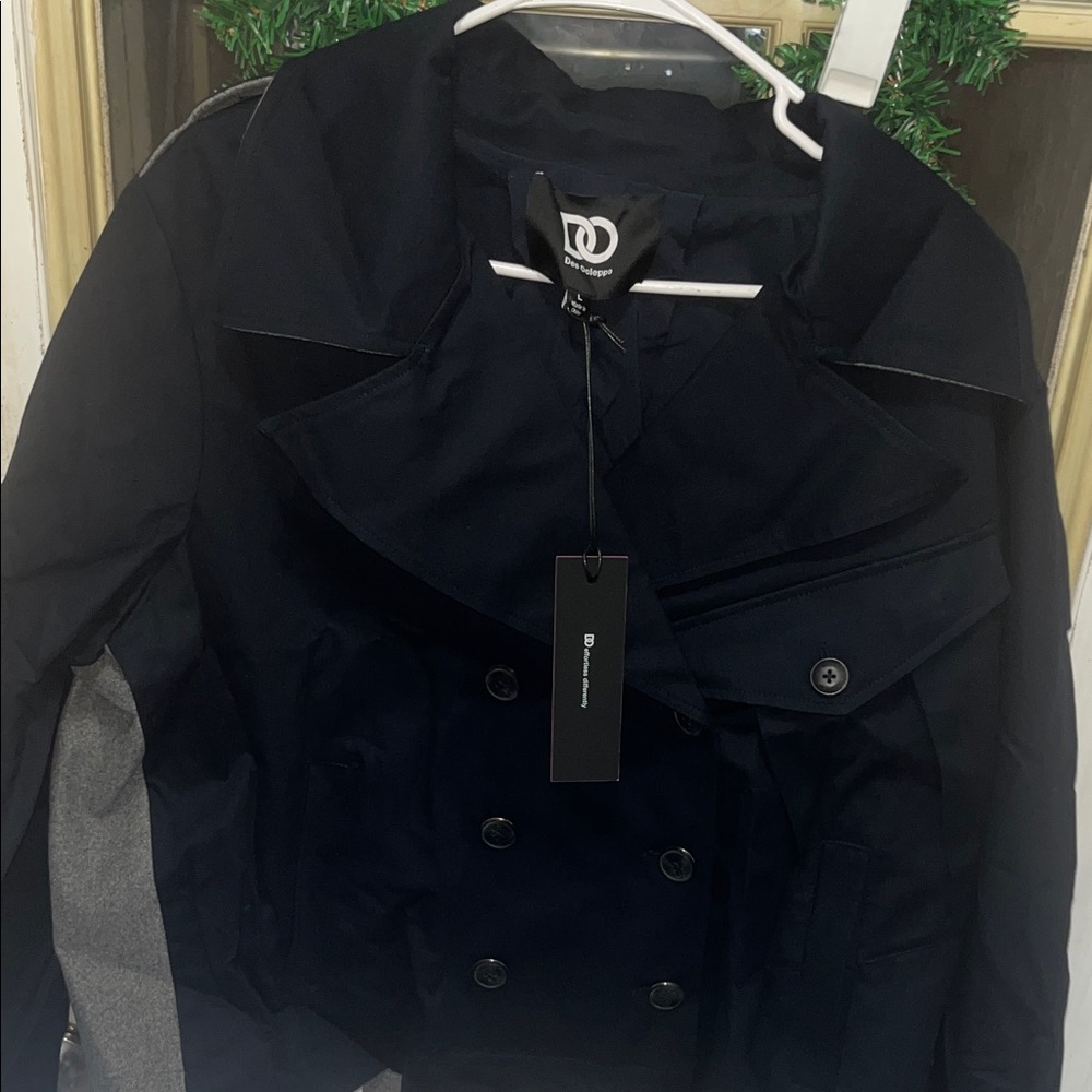 NWT Dee Ocleppo Women's Navy Double-Breasted Jacket